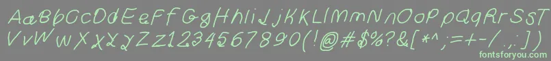 Curlykuesbdita Font – Green Fonts on Gray Background