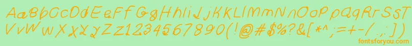 Curlykuesbdita Font – Orange Fonts on Green Background