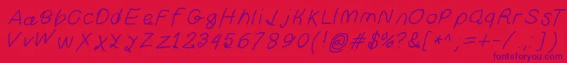 Curlykuesbdita Font – Purple Fonts on Red Background