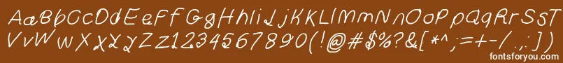 Curlykuesbdita Font – White Fonts on Brown Background