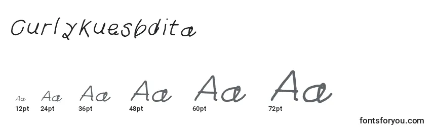 Größen der Schriftart Curlykuesbdita