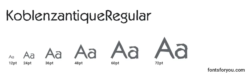 Размеры шрифта KoblenzantiqueRegular