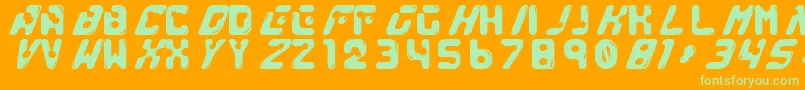 GenocideRmx Font – Green Fonts on Orange Background