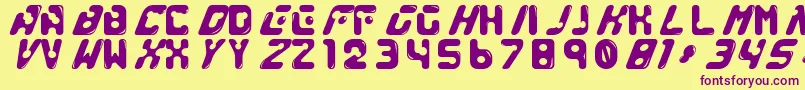 GenocideRmx Font – Purple Fonts on Yellow Background