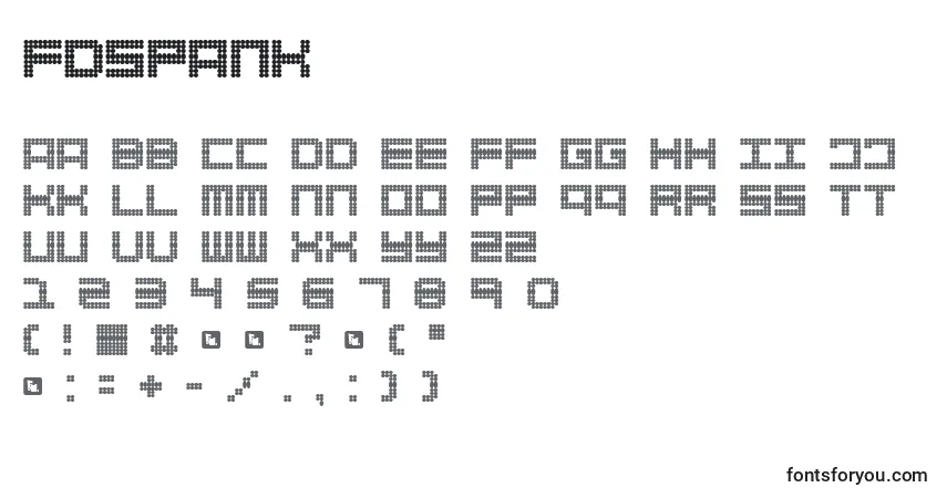 Czcionka FdSpank – alfabet, cyfry, specjalne znaki