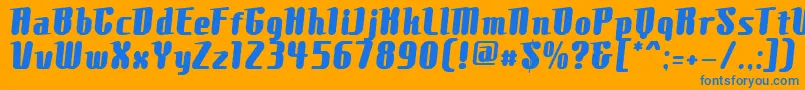 ComonsExtrabold Font – Blue Fonts on Orange Background