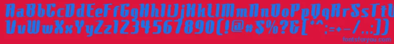 ComonsExtrabold Font – Blue Fonts on Red Background