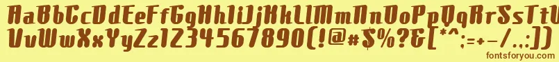 ComonsExtrabold Font – Brown Fonts on Yellow Background