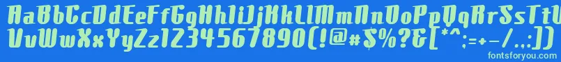 ComonsExtrabold Font – Green Fonts on Blue Background