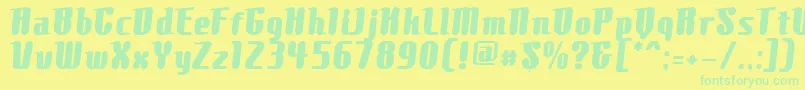 ComonsExtrabold Font – Green Fonts on Yellow Background