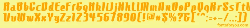 ComonsExtrabold Font – Orange Fonts on Yellow Background