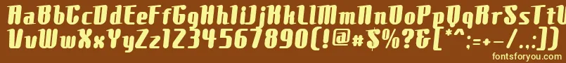 ComonsExtrabold Font – Yellow Fonts on Brown Background