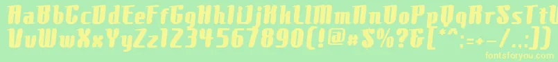 ComonsExtrabold Font – Yellow Fonts on Green Background