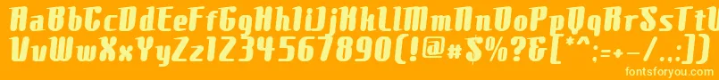 フォントComonsExtrabold – オレンジの背景に黄色の文字