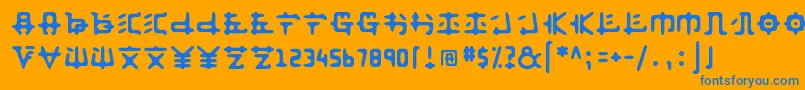 Fonte Anyong ffy – fontes azuis em um fundo laranja