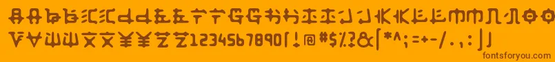 Anyong ffy-fontti – ruskeat fontit oranssilla taustalla