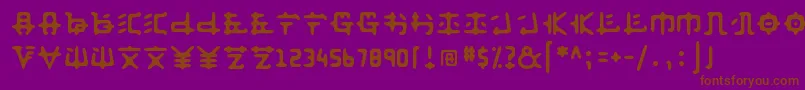 Anyong ffy-fontti – ruskeat fontit violetilla taustalla