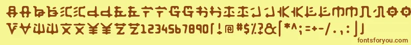 Anyong ffy-fontti – ruskeat fontit keltaisella taustalla
