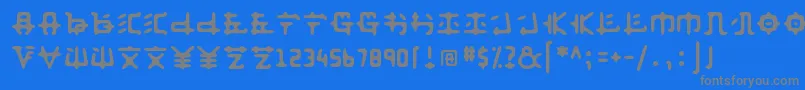 Anyong ffy-fontti – harmaat kirjasimet sinisellä taustalla