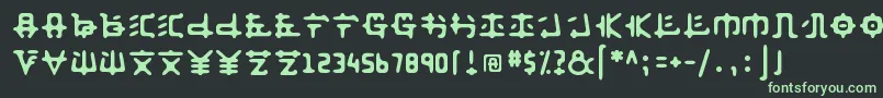 Шрифт Anyong ffy – зелёные шрифты на чёрном фоне