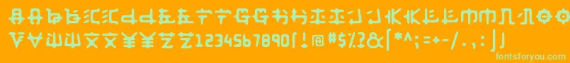 Шрифт Anyong ffy – зелёные шрифты на оранжевом фоне