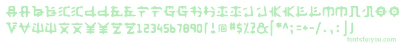 Czcionka Anyong ffy – zielone czcionki na białym tle