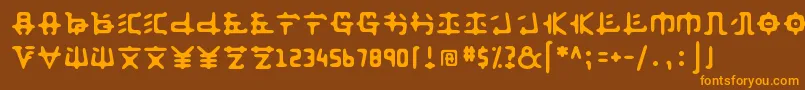 Anyong ffy-fontti – oranssit fontit ruskealla taustalla