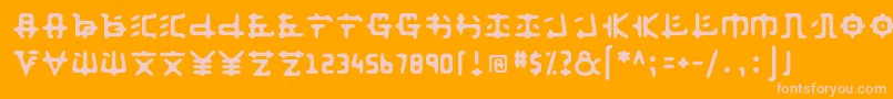 Anyong ffy-Schriftart – Rosa Schriften auf orangefarbenem Hintergrund