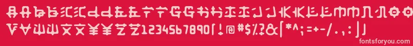 Anyong ffy-Schriftart – Rosa Schriften auf rotem Hintergrund
