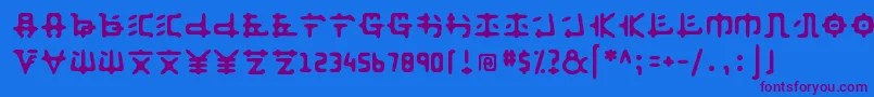 Fonte Anyong ffy – fontes roxas em um fundo azul