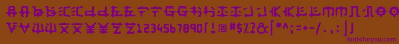 Anyong ffy-fontti – violetit fontit ruskealla taustalla
