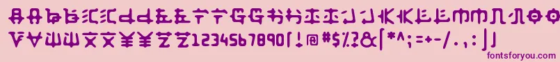 Anyong ffy-Schriftart – Violette Schriften auf rosa Hintergrund