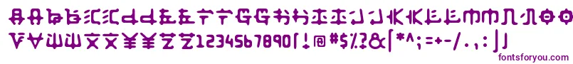 Anyong ffy-Schriftart – Violette Schriften auf weißem Hintergrund