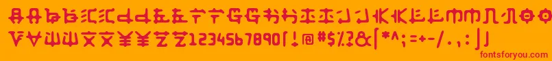 Anyong ffy Font – Red Fonts on Orange Background