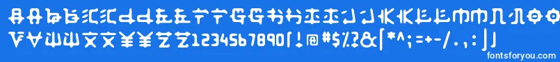 Fonte Anyong ffy – fontes brancas em um fundo azul
