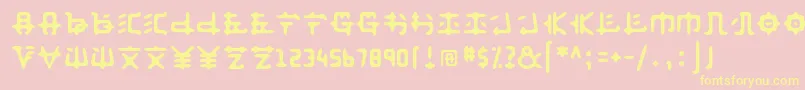 Anyong ffy-fontti – keltaiset fontit vaaleanpunaisella taustalla