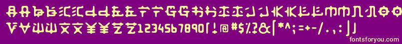 Шрифт Anyong ffy – жёлтые шрифты на фиолетовом фоне