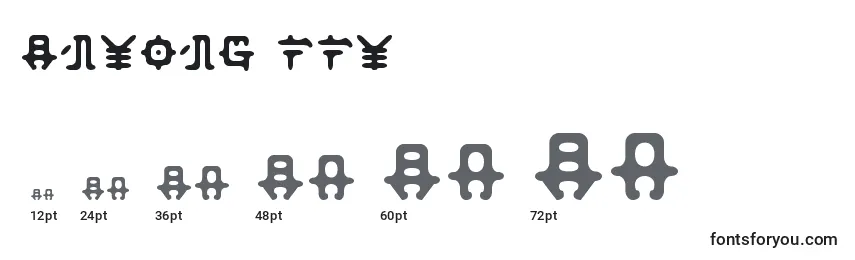 Anyong ffy Font Sizes