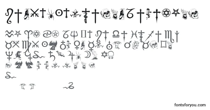 Schriftart FiolexMephistoDingbats – Alphabet, Zahlen, spezielle Symbole