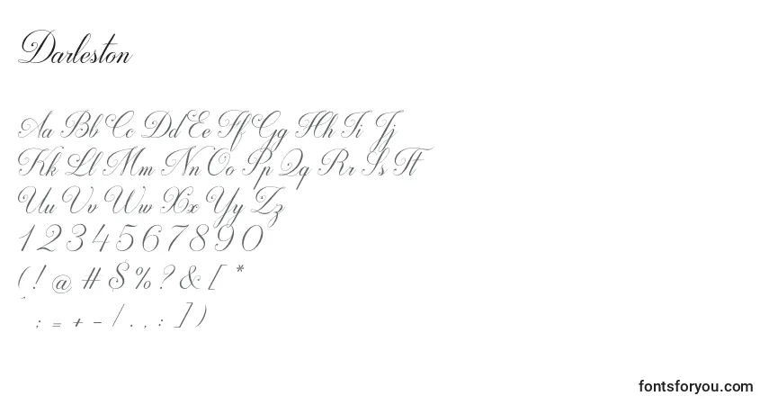 Шрифт Darleston – алфавит, цифры, специальные символы