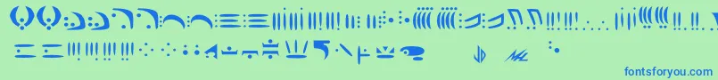 Vorlon Font – Blue Fonts on Green Background