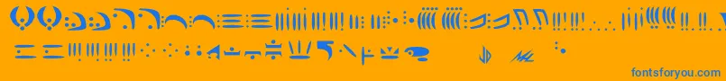 フォントVorlon – オレンジの背景に青い文字