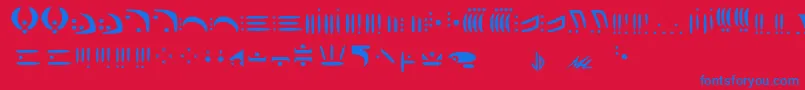 Vorlon Font – Blue Fonts on Red Background