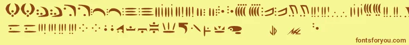 Weitere Informationen zur Vorlon-Schriftart Vorlon-Schriftart – Braune Schriften auf gelbem Hintergrund