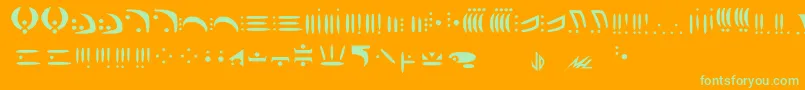 Vorlon Font – Green Fonts on Orange Background