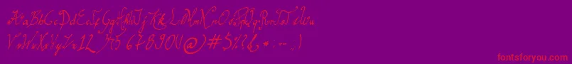 GracefulRegular Font – Red Fonts on Purple Background