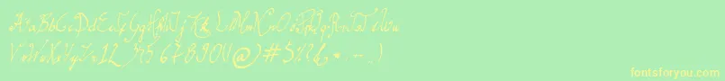 GracefulRegular Font – Yellow Fonts on Green Background