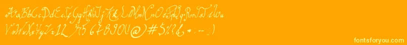 GracefulRegular-Schriftart – Gelbe Schriften auf orangefarbenem Hintergrund