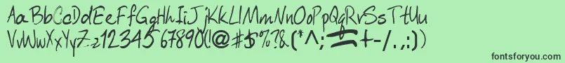 フォントAberaham9Bold – 緑の背景に黒い文字