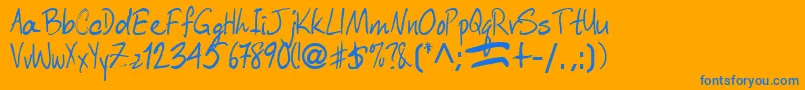 Aberaham9Bold Font – Blue Fonts on Orange Background